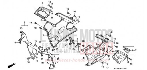 CAPOT INFERIEUR CBR600FM de 1991